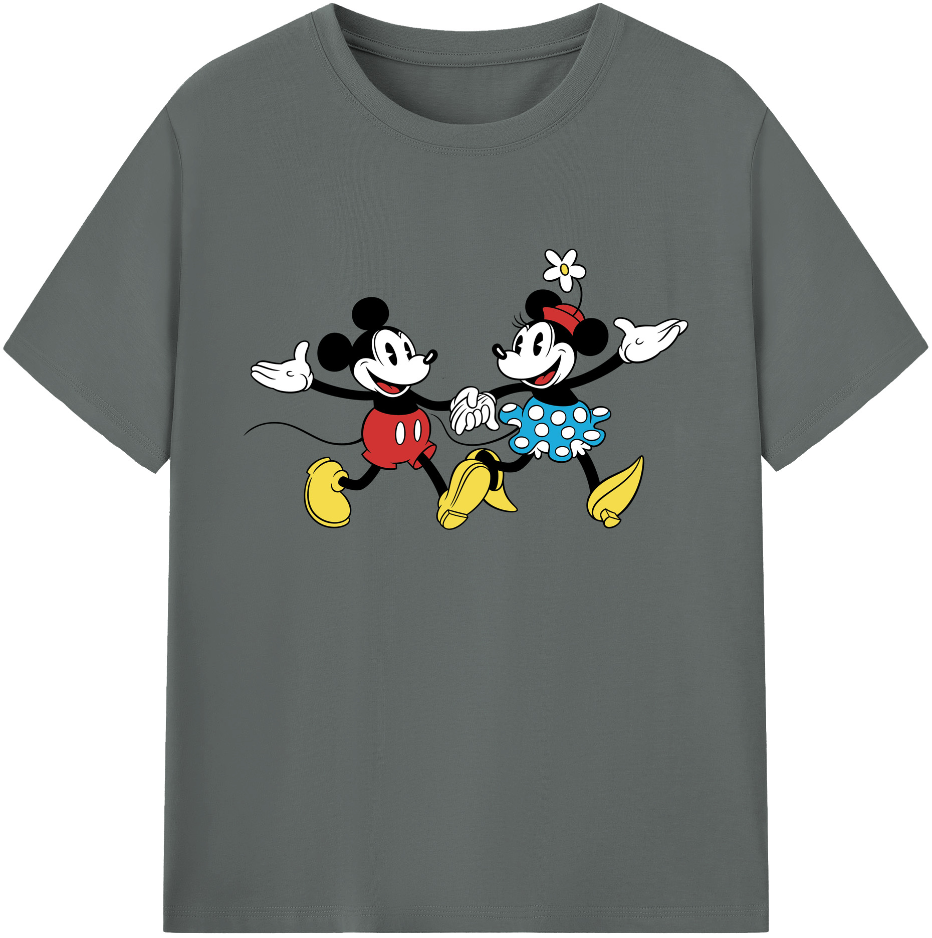 ミッキーマウス Mickey Mouse 綿100％ メンズ半袖Tシャツ｜肌触りやわらか＆通気性